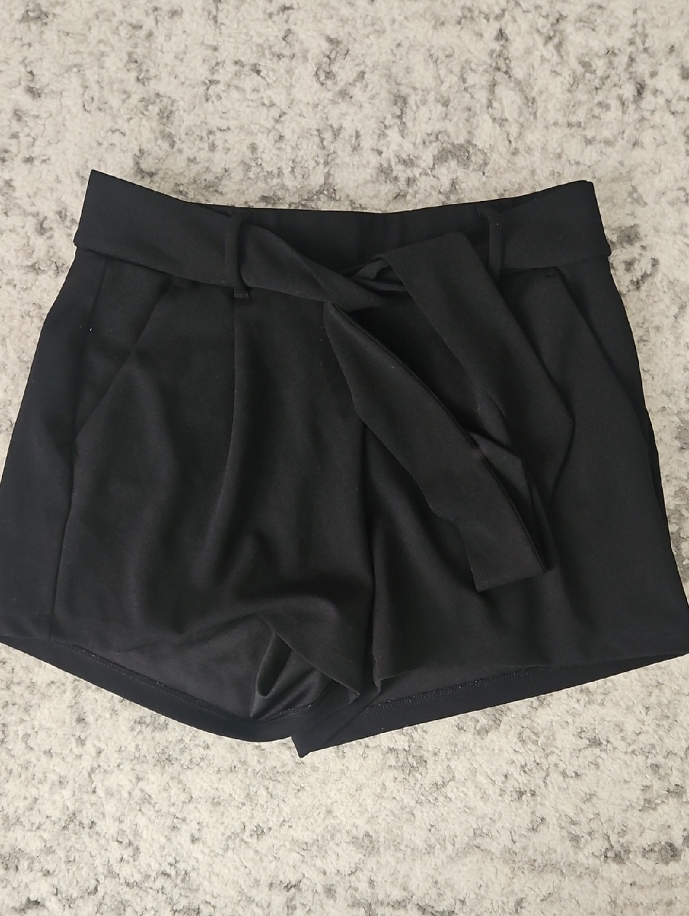 LOFT Black High-Waist Tie-Front Shorts